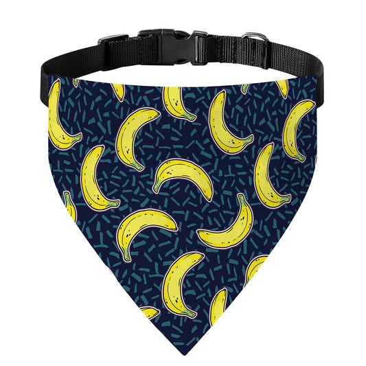 Banana Fruit Pattern Print Over The Collar Dog Bandana