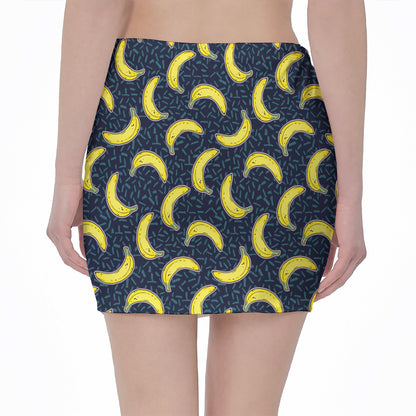 Banana Fruit Pattern Print Pencil Mini Skirt