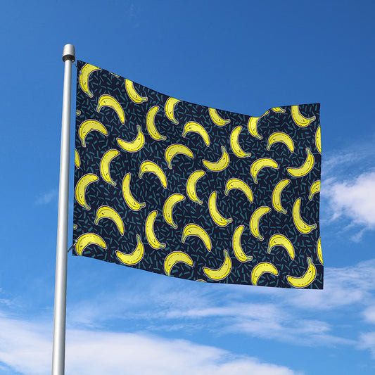 Banana Fruit Pattern Print Polyester Flag