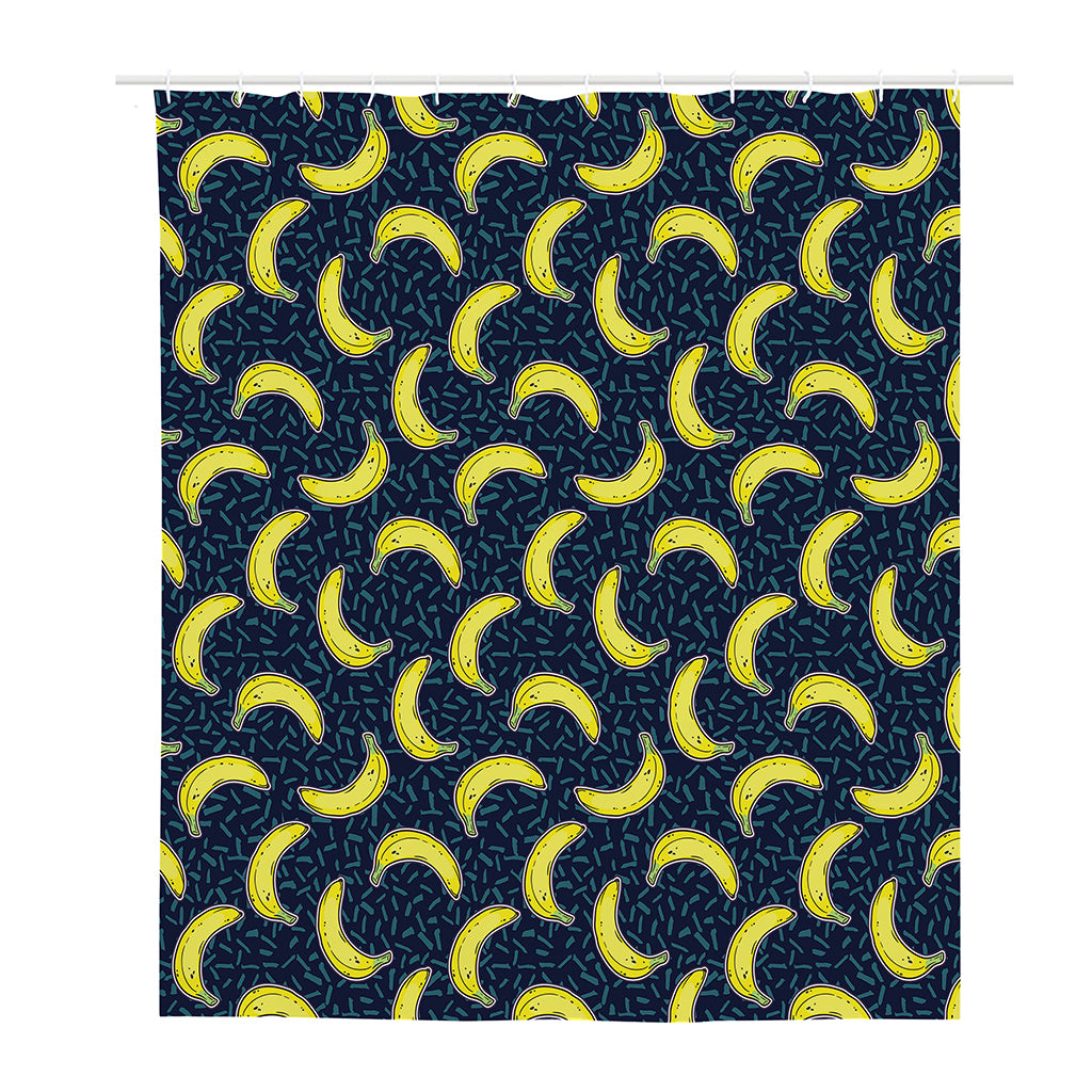Banana Fruit Pattern Print Polyester Shower Curtain