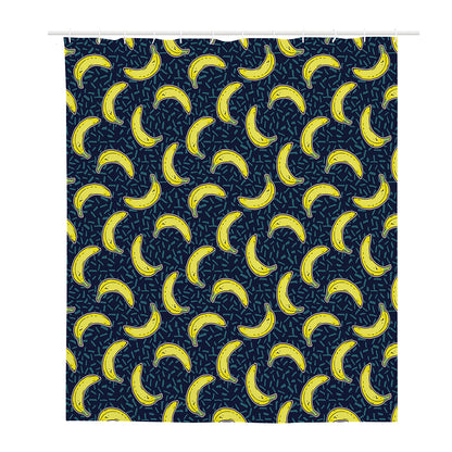 Banana Fruit Pattern Print Polyester Shower Curtain