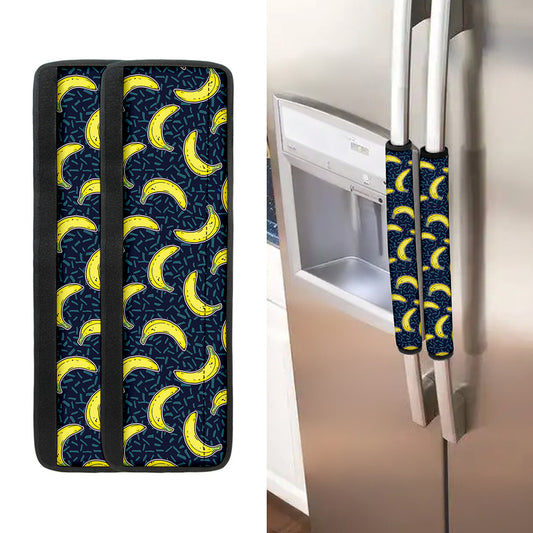 Banana Fruit Pattern Print Refrigerator Handle Covers