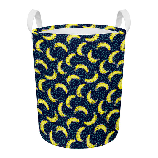 Banana Fruit Pattern Print Round Laundry Basket