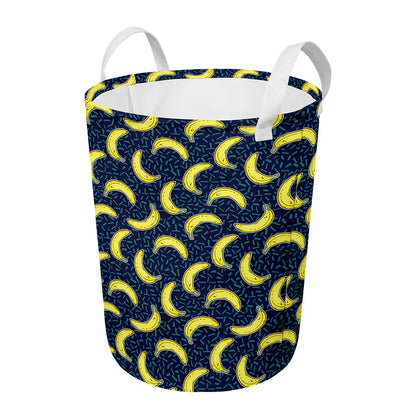 Banana Fruit Pattern Print Round Laundry Basket