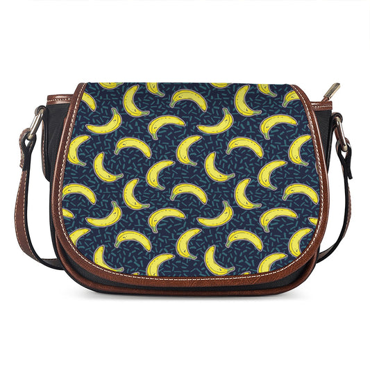 Banana Fruit Pattern Print Saddle Bag