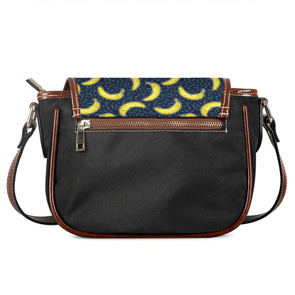 Banana Fruit Pattern Print Saddle Bag