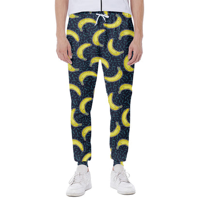 Banana Fruit Pattern Print Scuba Joggers