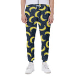 Banana Fruit Pattern Print Scuba Joggers