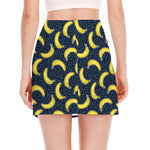 Banana Fruit Pattern Print Side Slit Mini Skirt