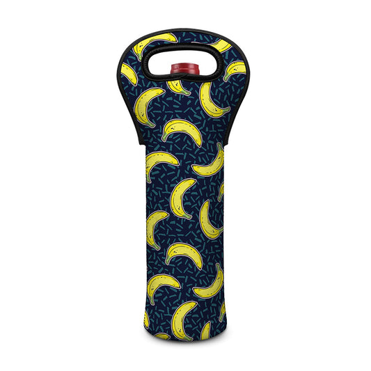 Banana Fruit Pattern Print Single Neoprene Wine Tote