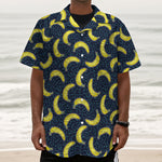 Banana Fruit Pattern Print Textured Short Sleeve Shirt