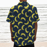 Banana Fruit Pattern Print Textured Short Sleeve Shirt