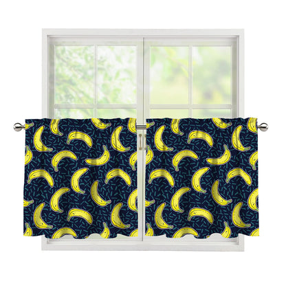 Banana Fruit Pattern Print Tier Curtains