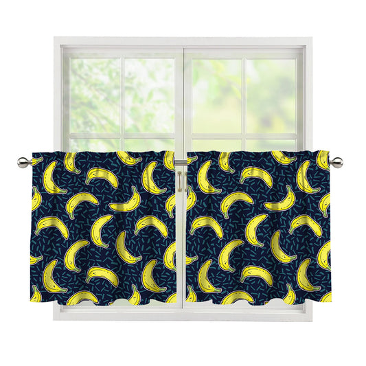 Banana Fruit Pattern Print Tier Curtains