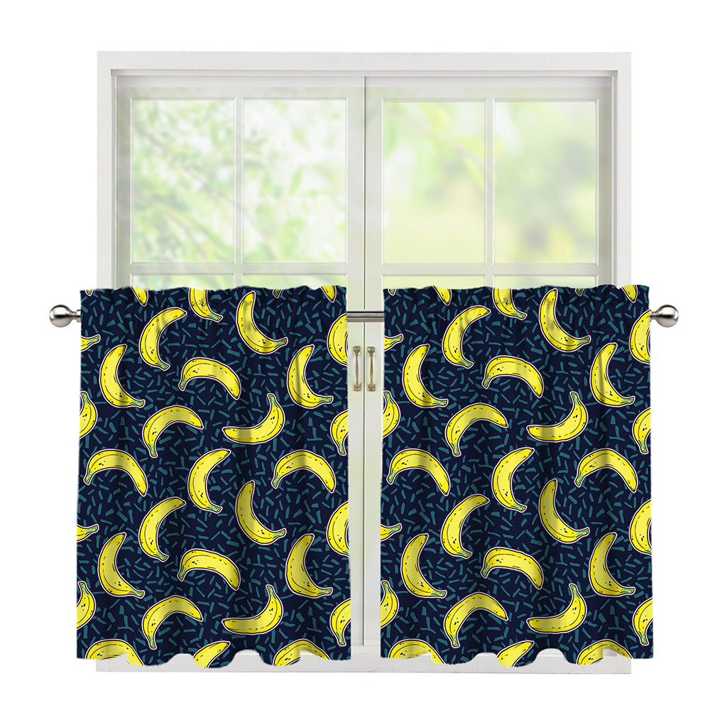 Banana Fruit Pattern Print Tier Curtains