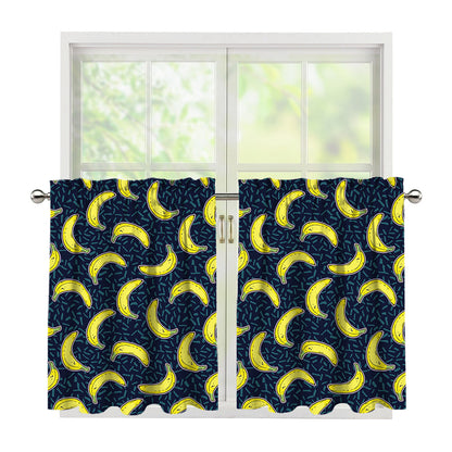Banana Fruit Pattern Print Tier Curtains