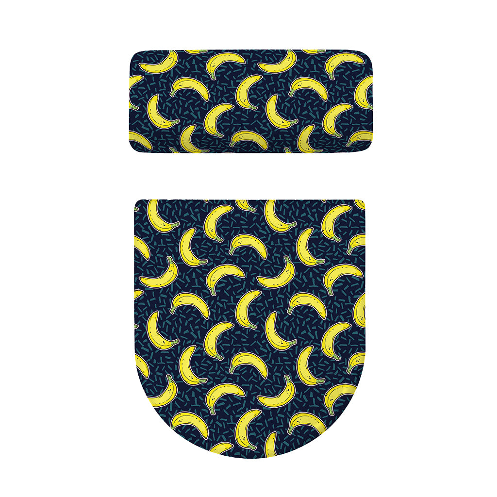 Banana Fruit Pattern Print Toilet Lid And Tank Cover Set