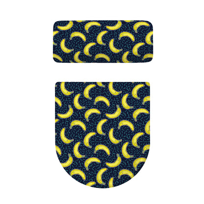 Banana Fruit Pattern Print Toilet Lid And Tank Cover Set