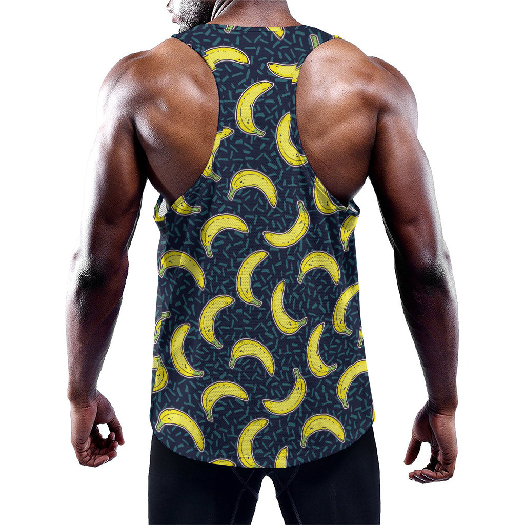 Banana Fruit Pattern Print Training Tank Top