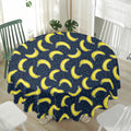 Banana Fruit Pattern Print Waterproof Round Tablecloth