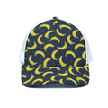 Banana Fruit Pattern Print White Mesh Trucker Hat
