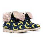 Banana Fruit Pattern Print Winter Boots