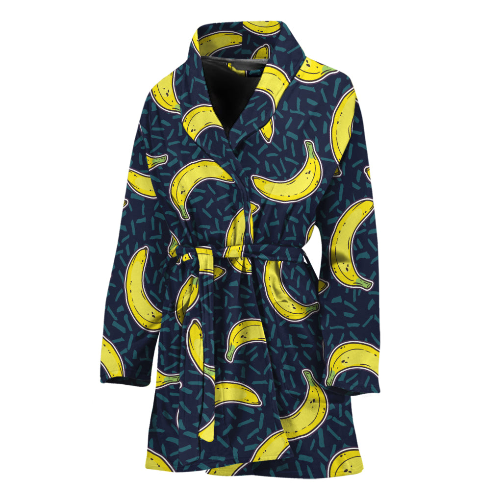 Banana Fruit Pattern Print Women's Bathrobe