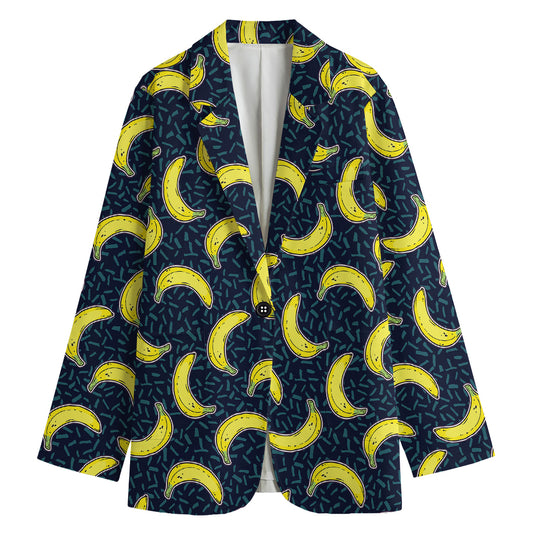 Banana Fruit Pattern Print Women's Blazer