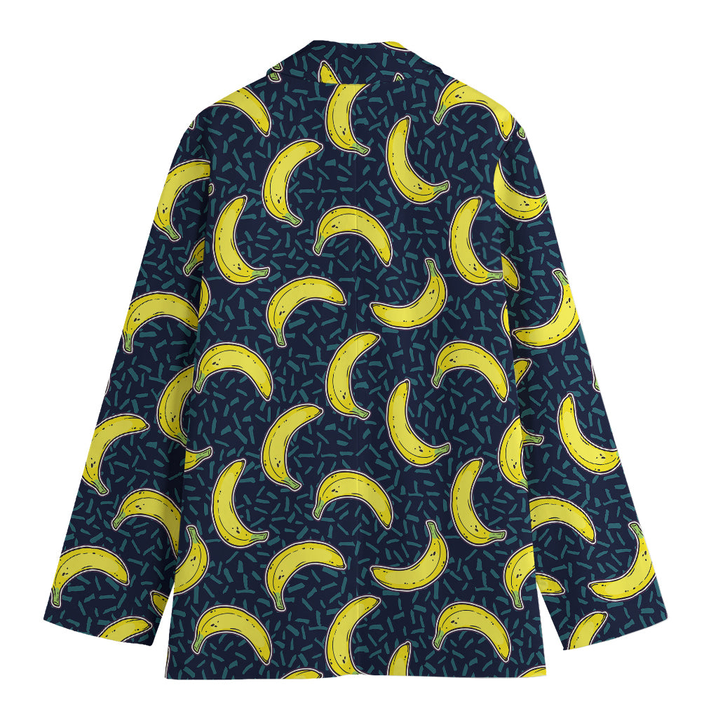 Banana Fruit Pattern Print Women's Cotton Blazer