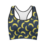Banana Fruit Pattern Print Women's Sports Bra