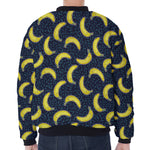 Banana Fruit Pattern Print Zip Sleeve Bomber Jacket