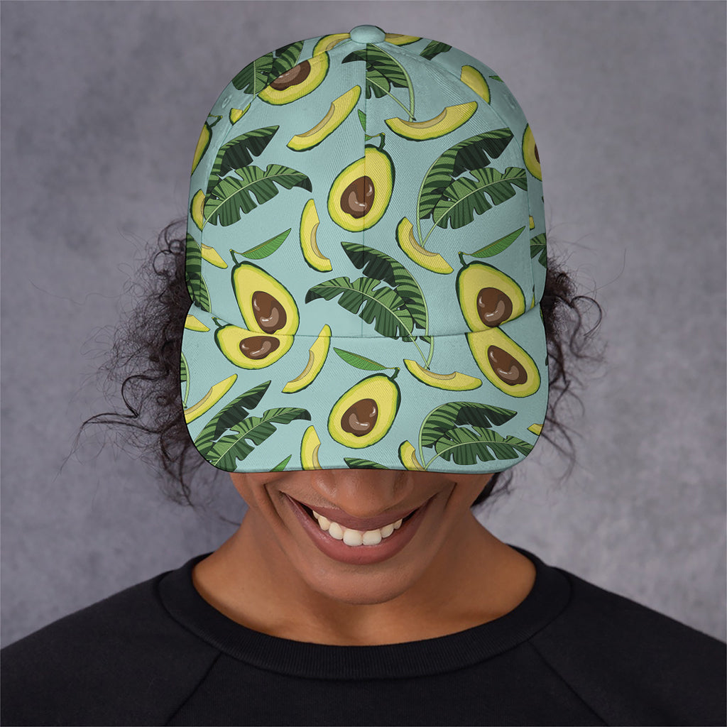 Banana Leaf Avocado Pattern Print Baseball Cap