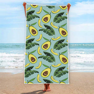 Banana Leaf Avocado Pattern Print Beach Towel