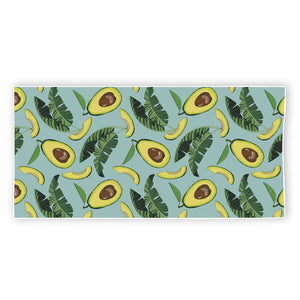 Banana Leaf Avocado Pattern Print Beach Towel