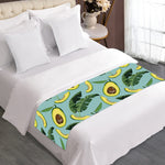 Banana Leaf Avocado Pattern Print Bed Runner