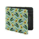 Banana Leaf Avocado Pattern Print Bifold Wallet
