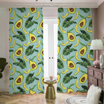 Banana Leaf Avocado Pattern Print Blackout Pencil Pleat Curtains