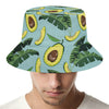 Banana Leaf Avocado Pattern Print Bucket Hat