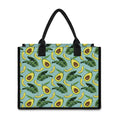 Banana Leaf Avocado Pattern Print Canvas Tote Bag