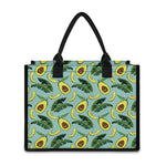 Banana Leaf Avocado Pattern Print Canvas Tote Bag