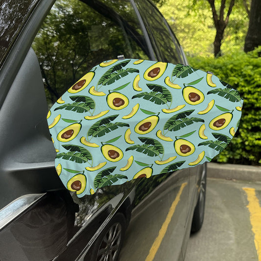 Banana Leaf Avocado Pattern Print Car Side Mirror Covers