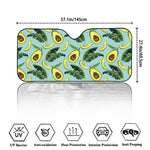 Banana Leaf Avocado Pattern Print Car Windshield Sun Shade