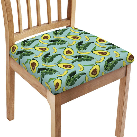 Banana Leaf Avocado Pattern Print Chair Cushion Cover