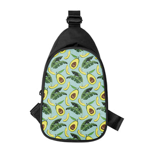 Banana Leaf Avocado Pattern Print Chest Bag