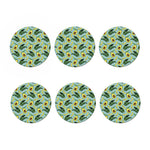 Banana Leaf Avocado Pattern Print Coaster Set