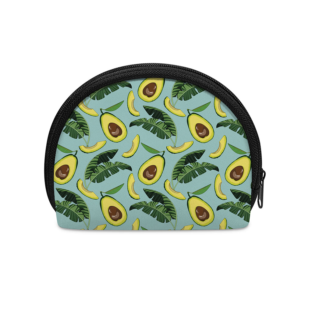 Banana Leaf Avocado Pattern Print Coin Purse