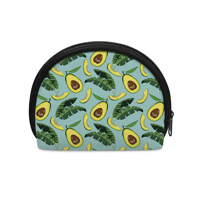 Banana Leaf Avocado Pattern Print Coin Purse