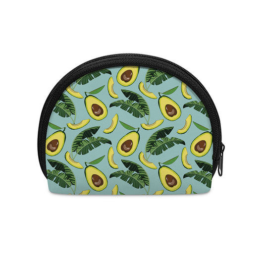 Banana Leaf Avocado Pattern Print Coin Purse