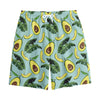 Banana Leaf Avocado Pattern Print Cotton Shorts