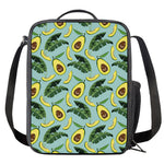 Banana Leaf Avocado Pattern Print Crossbody Lunch Bag